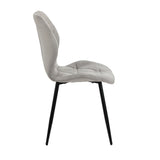 Oikiture Dining Chairs Set of 2 Velvet Grey