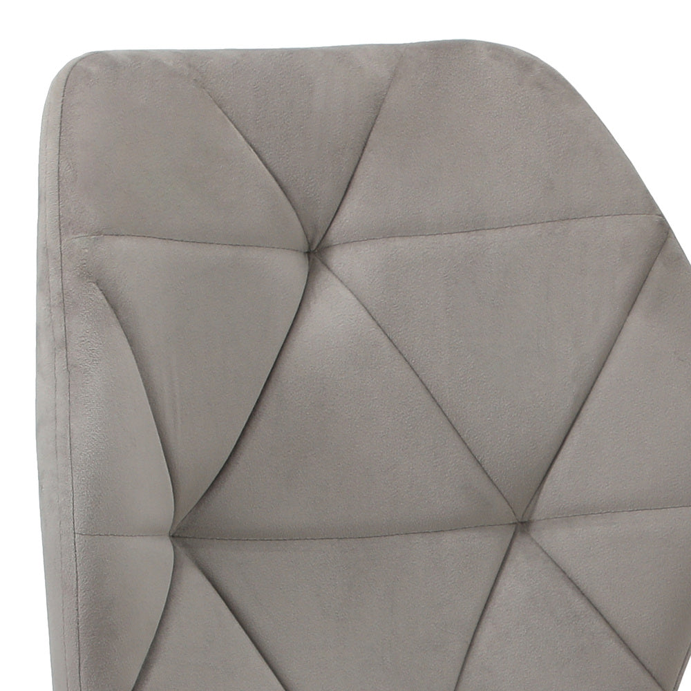 Oikiture Dining Chairs Set of 2 Velvet Grey