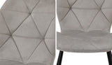 Oikiture Dining Chairs Set of 2 Velvet Grey