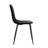 Oikiture 2x Dining Chairs PU Leather Black
