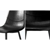 Oikiture 2x Dining Chairs PU Leather Black - Top-Down View
