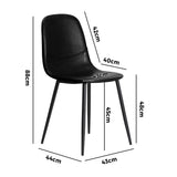 Oikiture 4x Dining Chairs PU Leather Black - 45-Degree Angle