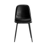 Oikiture 6x Dining Chairs PU Leather Black