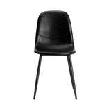 Oikiture 8x Dining Chairs Accent Chair PU Leather Black - Side View