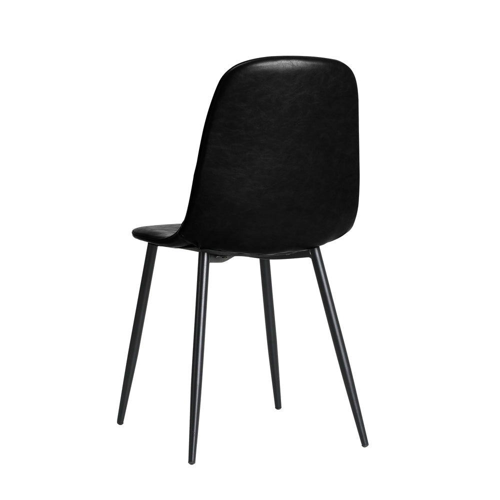 Oikiture 8x Dining Chairs Accent Chair PU Leather Black