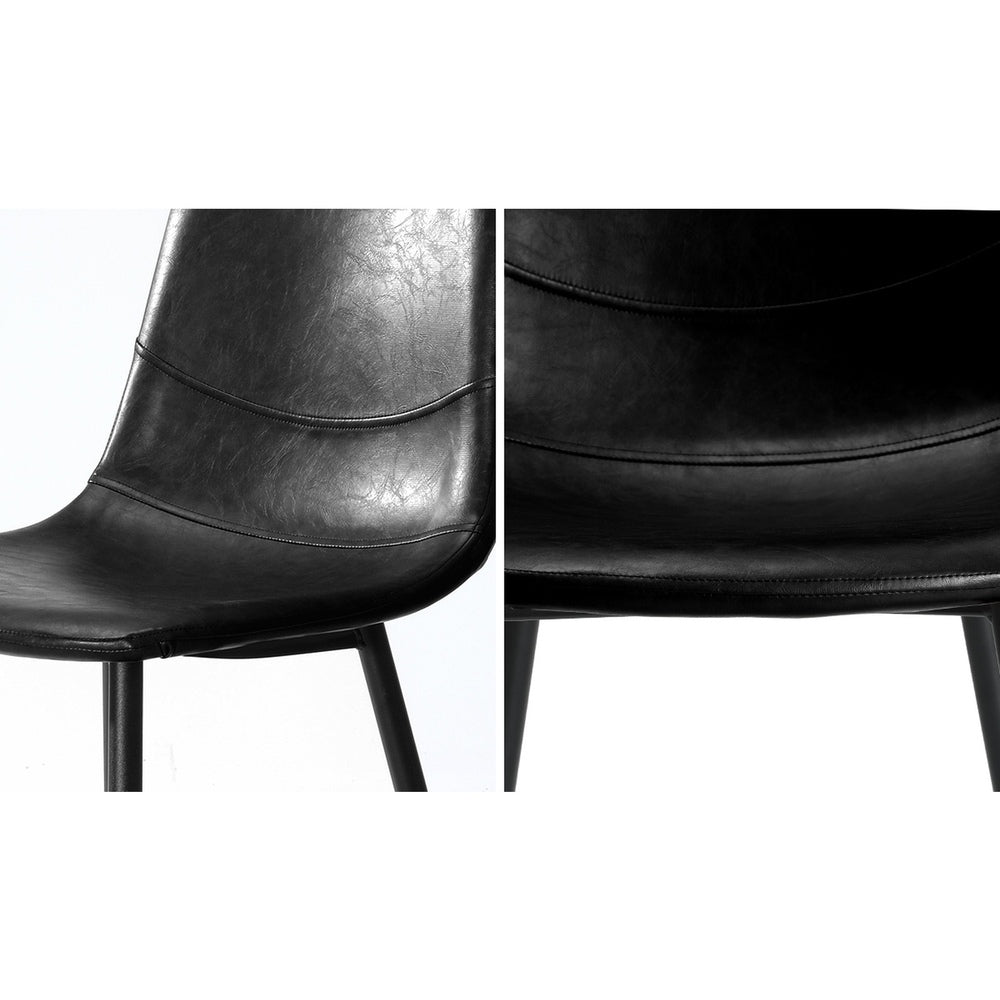 Oikiture 8x Dining Chairs Accent Chair PU Leather Black