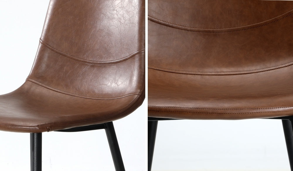 Oikiture 8x Dining Chairs Accent Chair PU Leather Brown