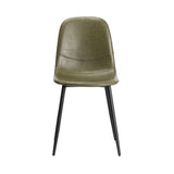 Oikiture 2x Dining Chairs PU Leather Green