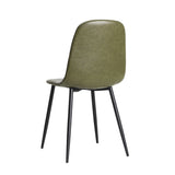 Oikiture 2x Dining Chairs PU Leather Green - Top-Down View