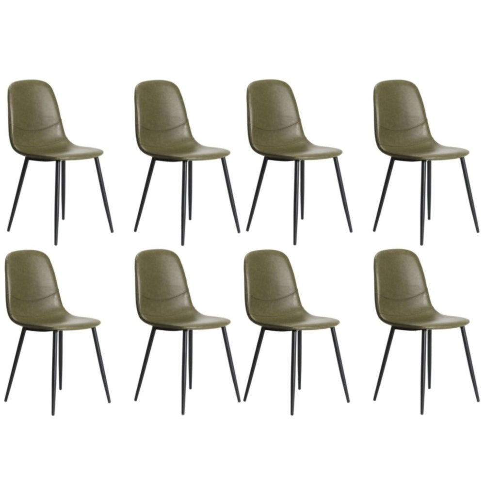 Oikiture 8x Dining Chairs Accent Chair PU Leather Green