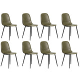 Oikiture 8x Dining Chairs Accent Chair PU Leather Green