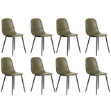 Oikiture 8x Dining Chairs Accent Chair PU Leather Green