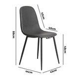 Oikiture 2x Dining Chairs Lounge Room PU Leather Grey - Close-Up Angle