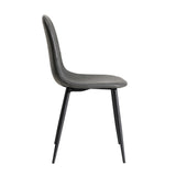 Oikiture 2x Dining Chairs Lounge Room PU Leather Grey
