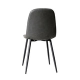 Oikiture 2x Dining Chairs Lounge Room PU Leather Grey