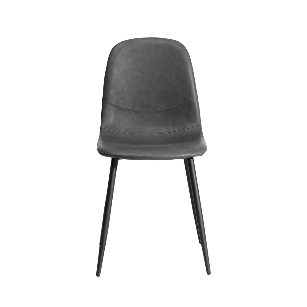 Oikiture 4x Dining Chairs PU Leather Grey