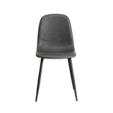 Oikiture 4x Dining Chairs PU Leather Grey