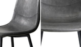 Oikiture 4x Dining Chairs PU Leather Grey - Low Angle