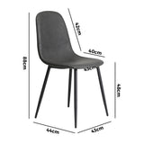 Oikiture 6x Dining Chairs PU Leather Grey
