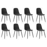 Oikiture 8x Dining Chairs Accent Chair PU Leather Grey
