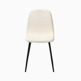 Oikiture 2x Dining Chairs Sherpa White and Black - Low Angle