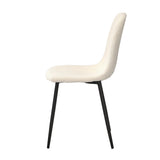 Oikiture 2x Dining Chairs Sherpa White and Black