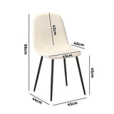 Oikiture 4x Dining Chairs Sherpa White and Black - Low Angle