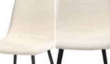 Oikiture 4x Dining Chairs Sherpa White and Black