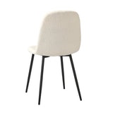 Oikiture 6x Dining Chairs Sherpa White and Black