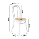 Oikiture 2x Dining Chairs Sherpa White and Golden - Top-Down View