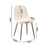 Oikiture 6x Dining Chairs Sherpa White and Golden
