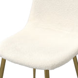 Oikiture 8x Dining Chairs Sherpa White and Golden