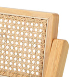 Oikiture 4x Dining Chairs Folding Rattan Chair Wooden