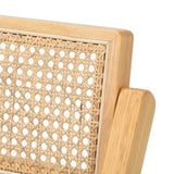 Oikiture 4x Dining Chairs Folding Rattan Chair Wooden - Low Angle