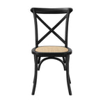 Oikiture Set of 2 Dining Chair with Crossback Timber Black, image 5