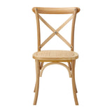 Oikiture Set of 2 Dining Chair with Crossback Timber Wooden