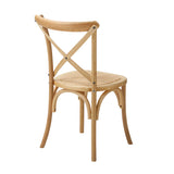 Oikiture Set of 2 Dining Chair with Crossback Timber Wooden - Front View
