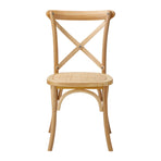 Oikiture 8PCS Crossback Dining Chair Solid Wood Ratan Seat Natural, image 6