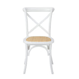 Oikiture 6PCS Crossback Dining Chair Ratan Seat White