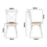 Oikiture 6PCS Crossback Dining Chair Ratan Seat White