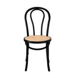 Oikiture Dining Chair Solid Wooden Chairs Ratan Seat Black - 45-Degree Angle