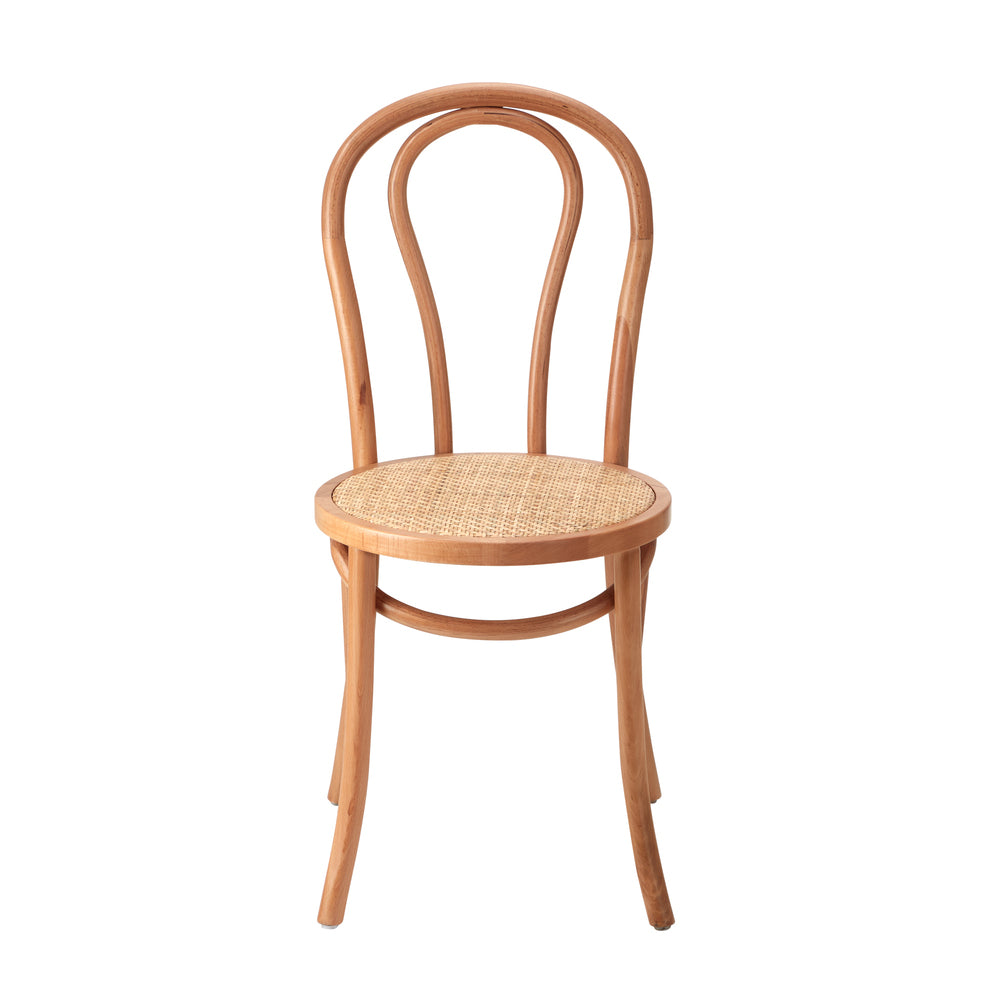 Oikiture Dining Chair Solid Wooden Chairs Ratan Seat Beige