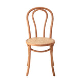 Oikiture Dining Chair Solid Wooden Chairs Ratan Seat Beige - Extra Image