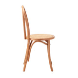 Oikiture Dining Chair Solid Wooden Chairs Ratan Seat Beige - Side View