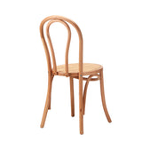 Oikiture 2PCS Dining Chair Solid Wooden Ratan Seat Beige - 45-Degree Angle