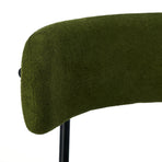 Oikiture 4x Dining Chair Round Boucle Seats Backrest Green, image 5
