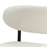 Oikiture 2x Dining Chairs Boucle Black and White