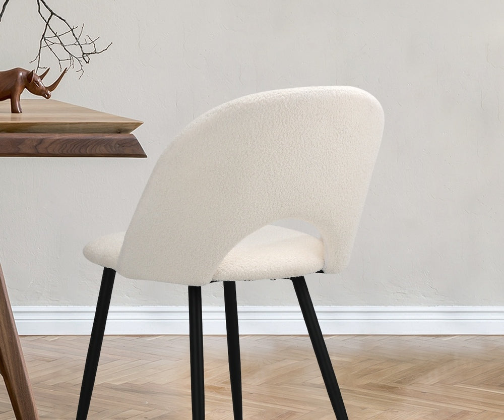 Oikiture 6PCS Dining Chairs Accent Chair Armchair Sherpa White