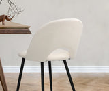 Oikiture 6PCS Dining Chairs Accent Chair Armchair Sherpa White - Front View