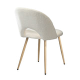 Oikiture 4PCS Dining Chairs Armchair Sherpa Wooden White